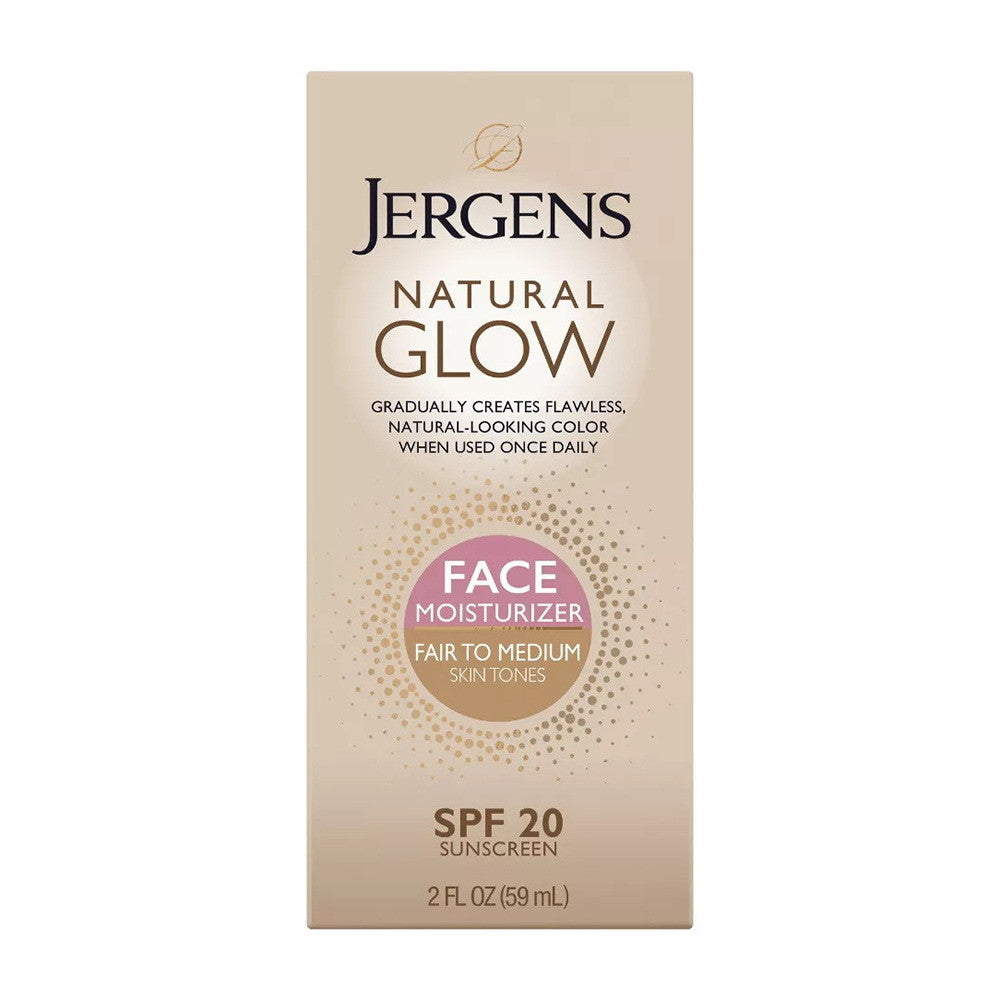 Jergens Natural Glow Healthy Complexion Daily Facial Moisturizer, Fair To Medium Skin Tones, 2 Oz